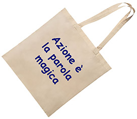 Borsa con motto – Azione è la parola magica