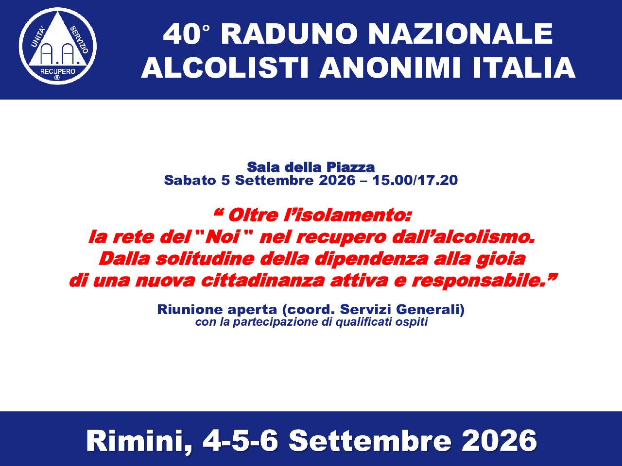 Comitato Esterno – Sala della Piazza – Tavola Rotonda 2026